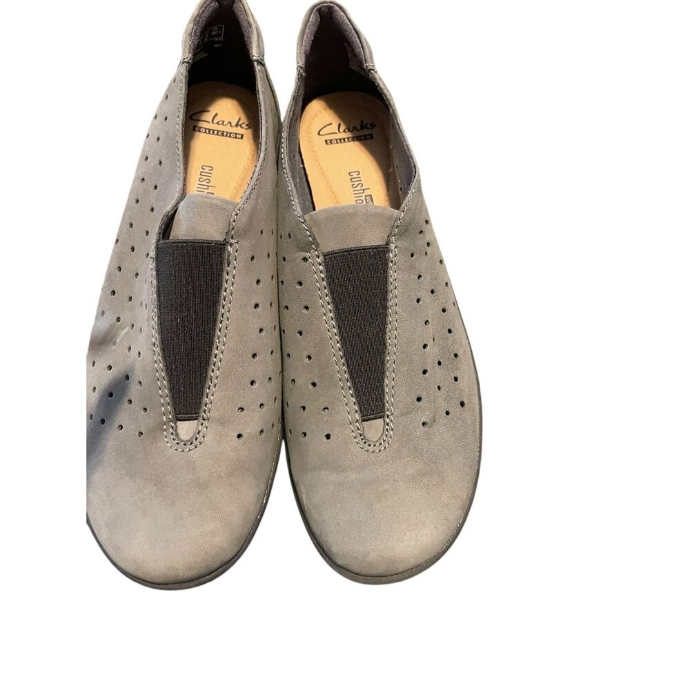 Clarks Womens Dark Gray Nubuck Leather Sable Artisan Daelyn Summit Shoes Size 8